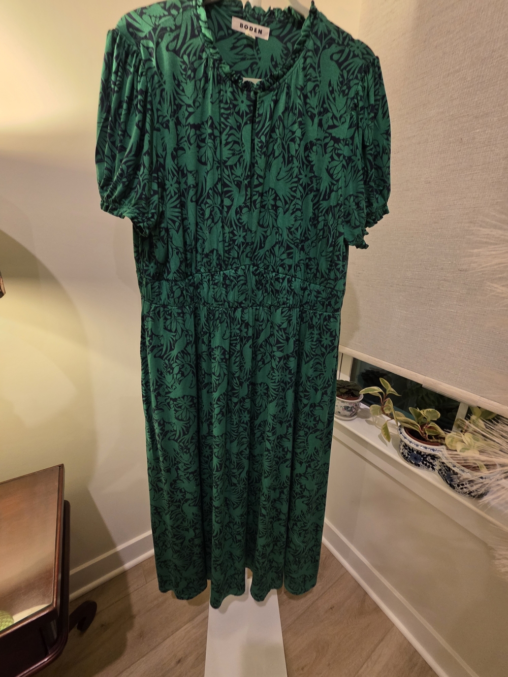 Boden Emerald Green Printed Short-Sleeve Maxi Dress Size 16/18 - Picture 12 of 16